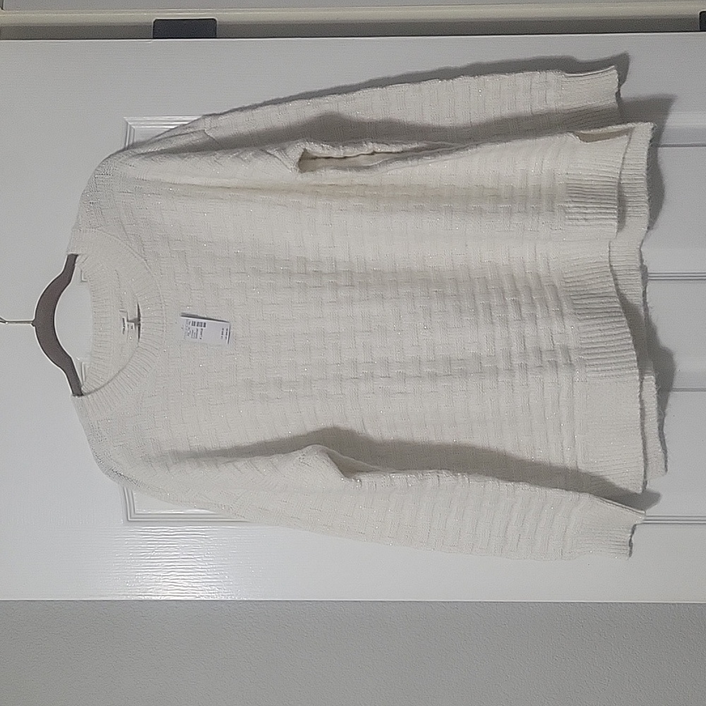 NWT Maurices Lurex Basket Weave Pullover Sweater XL